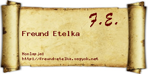 Freund Etelka névjegykártya